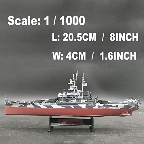 WZRY Militärmodell, 1: 1000 Alabama BB-60 Schlachtschiff, Limited Edition Navy Kriegsschiff Militärmodell, für… – Bild 3