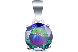 Blue Apple Co. Halo Simulated Cubic Zirconia Round 925 Sterling Silver Charm Pendant