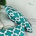 CaliTime Pack of 2 Soft Canvas Pillow Covers Cases for Couch Sofa Home Decor Modern Quatrefoil Accent Geometric 12 X 20 Inches Teal