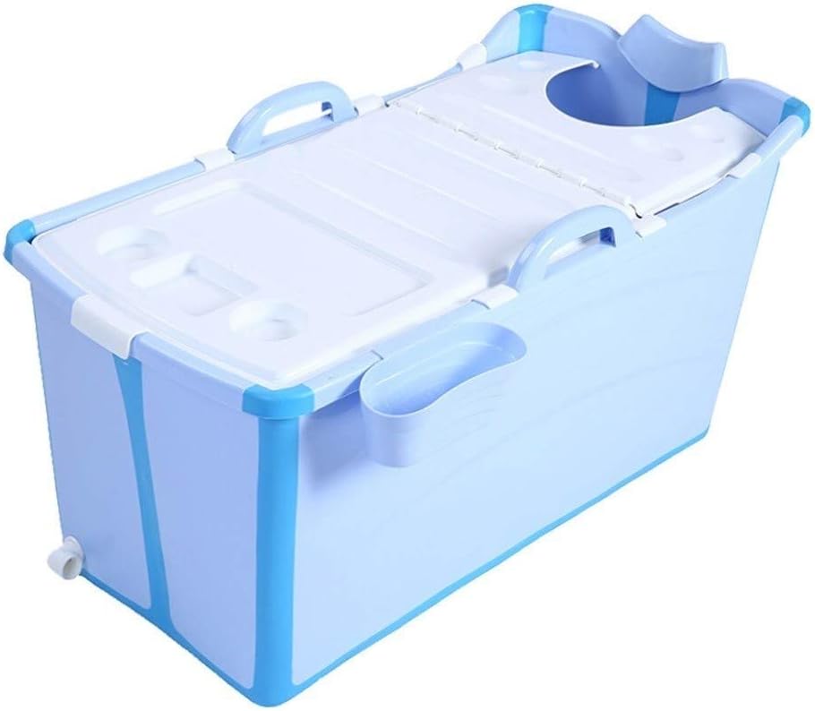Adult Portable Bathtub, Large Foldable Bath Tub For Children Baby Toddler Full Body Household Bath Barrel Increase Basin (Color : Blue)