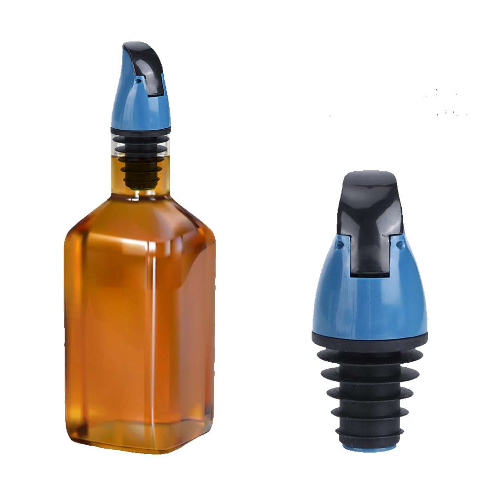 Cyrank 2Pcs Measured Liquor Bottle Pourers for Spirits Bottle Pourers for Spirits,Liquor Pourer,Oil Bottle Pour Spout Stopper with Covers,Liquor Dust Cap Wine Soy Sauce Vinegar Bottles