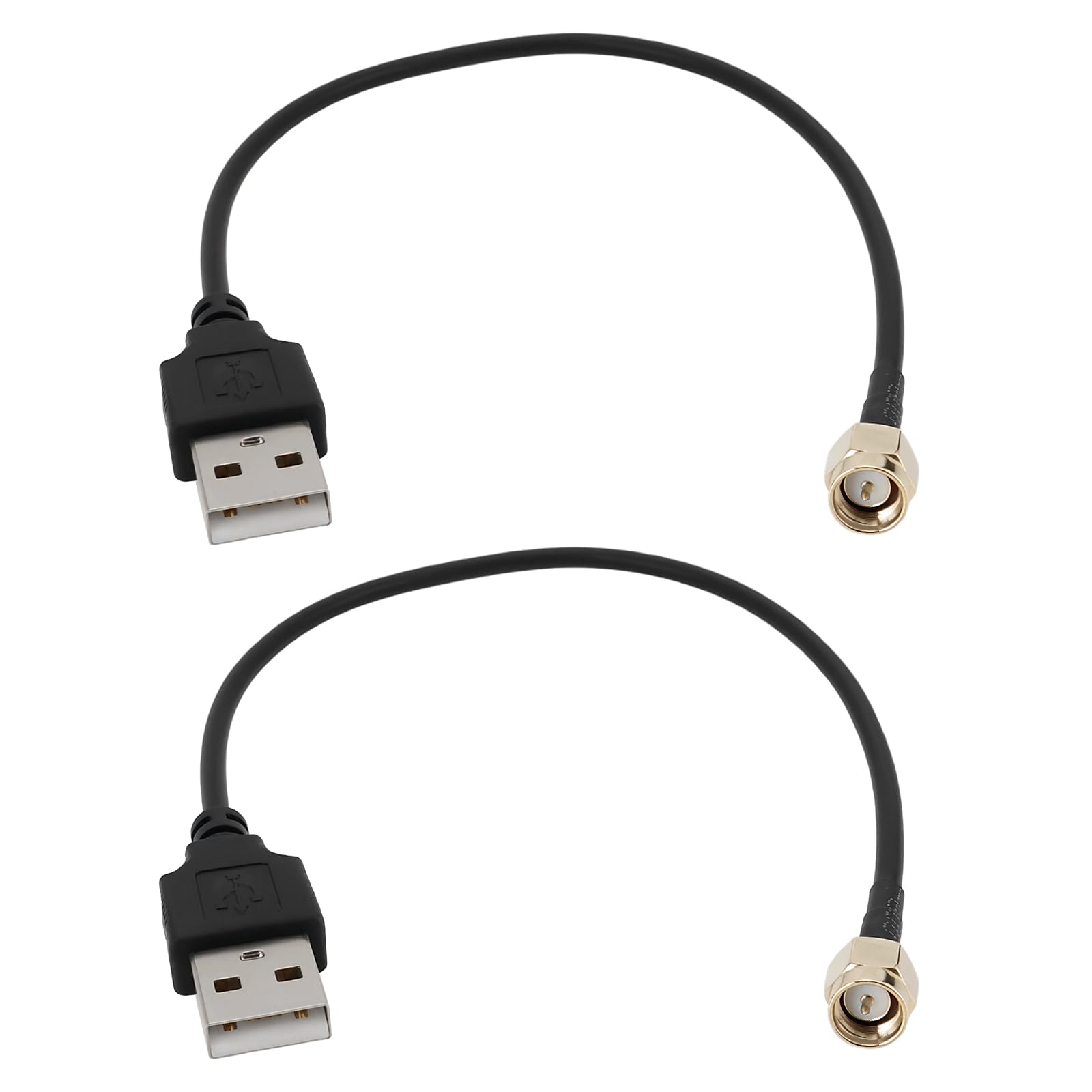 Photo 1 of Micro Traders 2PCS SMA Male to USB Coaxial Cable Connector RG174 Connector Adapter Length 20cm for Electronic Equipment Debugging Signal Transmission Wireless Equipment