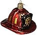Old World Christmas Ornaments: Fireman's Helmet Glass Blown Ornaments for Christmas Tree (32225)