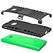 Fosmon [Rugged] Nokia Lumia 735 Case - HYBO-Ragged Heavy Duty Hybrid Protective Cover with Kickstand (Black)