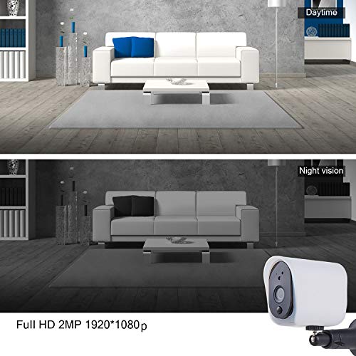 CTVISON Outdoor Wireless Rechargeable Solar Powered Security Camera System,1080p HD 2-Way Audio Night Vision with PIR Motion Sensor SD Card Slot and Cloud Service,Compatible with Alexa - Thumbnail 6