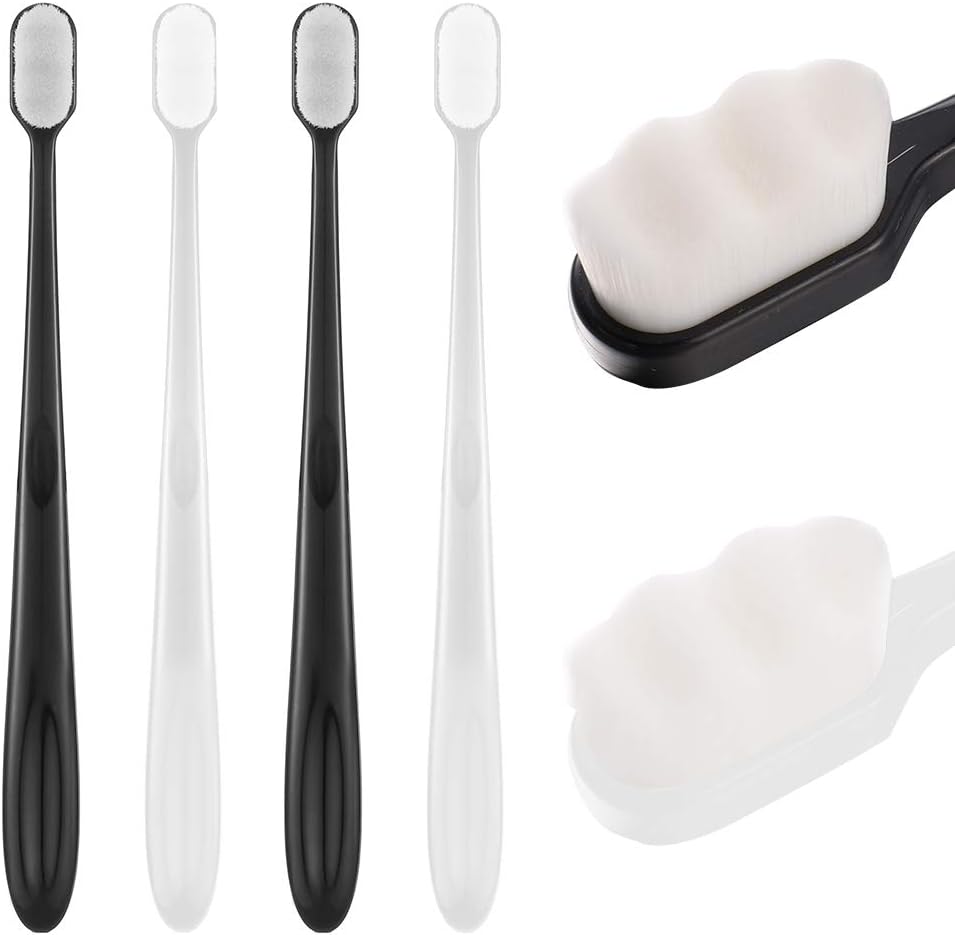 metagio Soft Bristle Toothbrush 4 Pack Micro Nano for Sensitive Gums