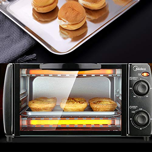 Coobbar Thickened Baking Sheet with Cooking Rack Set, Compact Stainless Steel Baking Pan and Cooling Rack, Heavy Duty Quality & Mirror Finish & Easy Clean & Dishwasher Safe (2 sets, 4 pieces) - Thumbnail 3