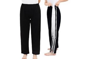 DURASIKO Unisex Side Zipper Bedridden Patient Clothing,Patient Pants,Tear Away Pants,Soft Cotton Material