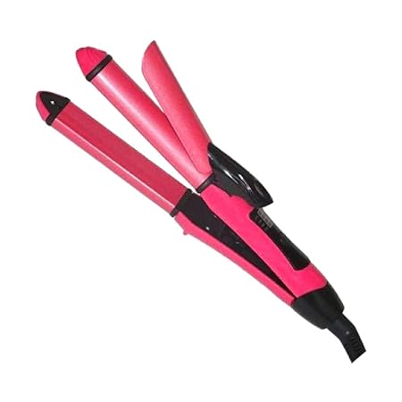 BeldaeNova 20009 Women's and Men's 2-in-1 Hair Straightener and Curler (Pink)
