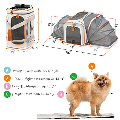PETCIOUS Airline Approved Pet Carrier Backpack Under seat, Soft Unique