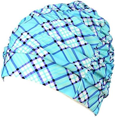 Butterme Womens Ladies Girls Soft Drape Elastic Nylon Pleated Swimming Cap Hat for Dreadlocks Long Hair Summer Pool Sea Fun