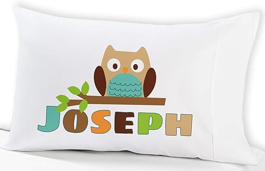 Amazon Com Personalized Owl Pillowcase Standard 20 X 26 Teal