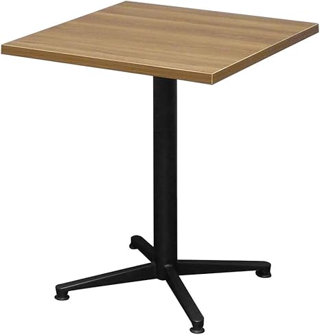 Amazon カフェテーブル 業務用 600 600 H700 十字ベース ブラック スチール脚 木目 ウォルナット アイアン脚 飲食店 ダイニング テーブル オンライン通販