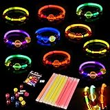 120PCs Glow Sticks Bracelets Set（Including 20PCs Glow Sticks and 100PCs Jewelry Beads）for Halloween Party Favors, Halloween Decorations and Glow in Dark Party Supplies
