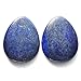 Jovivi Thumb Worry Stone - Palm Stones Pocket Natural Chakra Reiki Healing Crystals Therapy Geometry - Lapis Lazuli