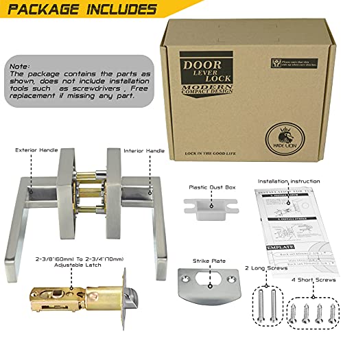 Hade Lion Passage Square Door Handles Without Lock, Easy to Install