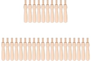 Ciieeo Embroidery Kits 30 Pcs Punch Needle Handles Replacement Wooden Handles Felting Needle Handles Adjustable Hand Grip
