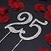 OULII Birthday Number Cake Topper Anniversary Crystal Rhinestones Decorative Cupcake Topper for 25th Birthday Party Supplies (25)