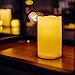 iZAN Outdoor Indoor Flameless Candles with Timer Waterproof Plastic Realistic Flickering Battery Operated LED Pillar Candles Long Lasting 1500 Hours Battery Life 3x5 inch Waved Edge 2-Pack