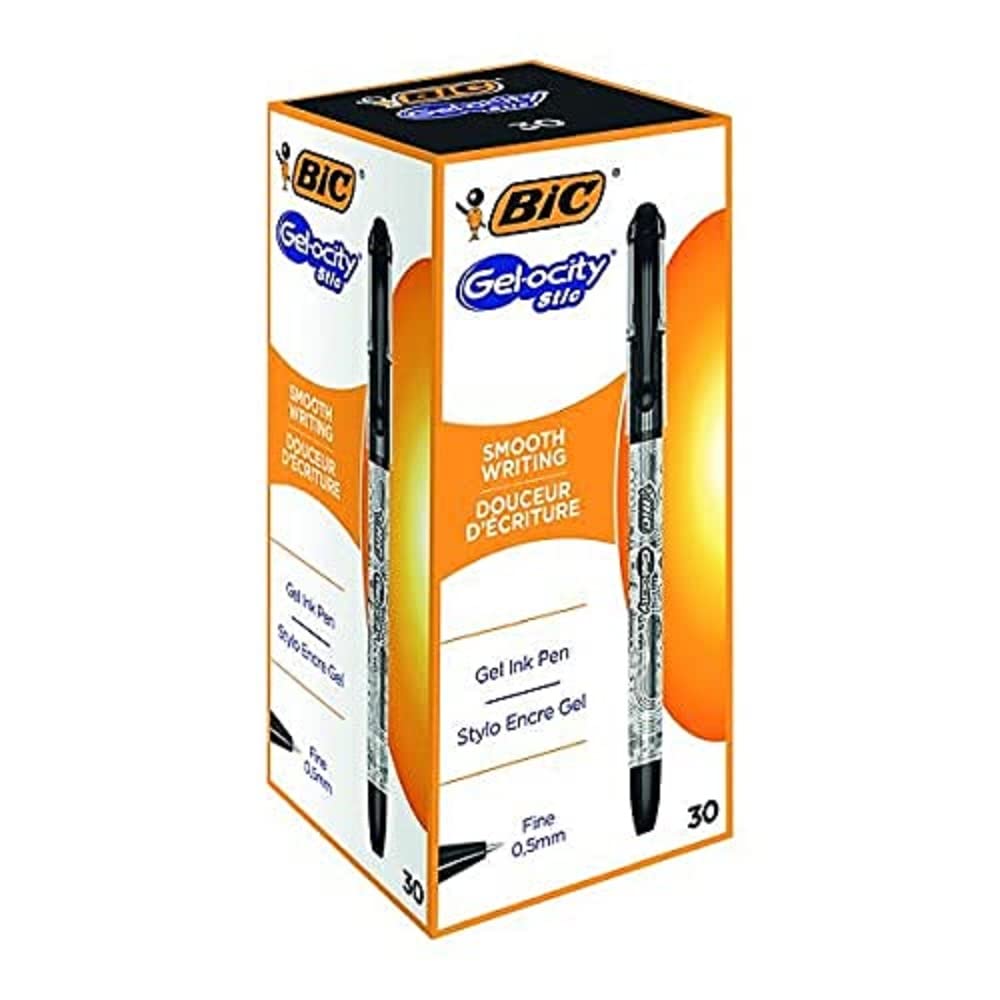 BIC GELOCITY Gel Ink Pens Black, Pack of 30
