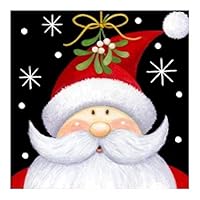 BENBO Christmas Santa Claus DIY Full Drill 5D Diamond Painting Kit Cross Stitch Round Rhinestone Embroidery Arts Craft for Home Wall Decor, 15.8In x 15.8In