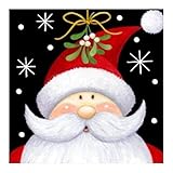 BENBO Christmas Santa Claus DIY Full Drill 5D Diamond Painting Kit Cross Stitch Round Rhinestone Embroidery Arts Craft for Home Wall Decor, 15.8In x 15.8In