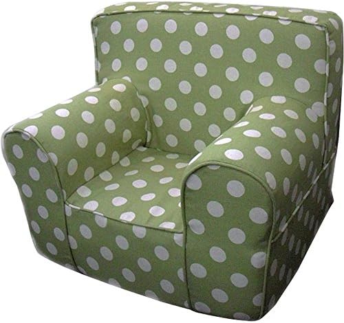 CUB CHAIRS Comfy Small Green Polka Dot Kid's Chair with Machine Washable Removable Cover
