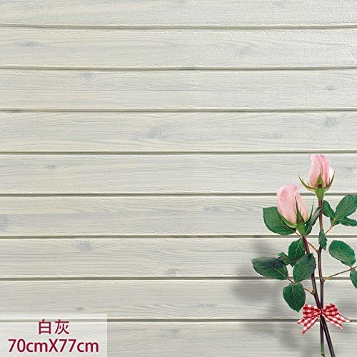 Wall paper self-adhesive wallpaper 3d solid wall TV wall wood-grain sticker bedroom walls are warm and waterproof 70*77cm*1, color mixer woodgrain theordinary white