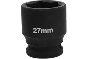 SUNKOO 1/2 Inch Drive 27mm Deep Impact Socket, CR-MO 6 Point Heavy Duty Metric Axle Nut Socket for Easy Removal of Axle and Wheel Hub Nuts
