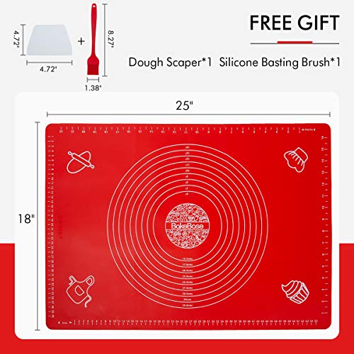 Silicone Pastry Mat with Measurements Bake Base Thick Nonstick Baking