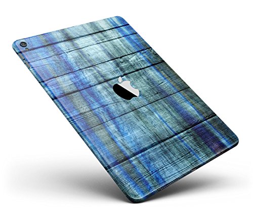 Wood Pattern Design Skinz Premium Full-Body Cover Wrap Decal Skin Kit for the Apple iPad Air 2 (A1566/A1567) - Blue and Green Tye-Dyed Wood - Thumbnail 2