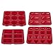Candy Making & Baking - Nonstick Silicone Bakeware Molds Set - Use for Small Cakes, Madeleines, Cupcakes, Muffins, Chocolates, Candies, Butter, Soap, Candles, and More - Red - Set of 4