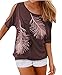 Relipop Women's Fashion Off Shoulder Tops Short Sleeve Blouse Casual T-Shirt (Small, Coffee)