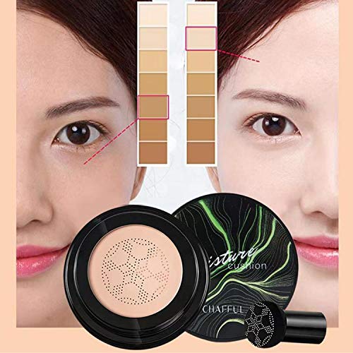 Firstfly Mushroom Air Cushion CC Cream Moisturizing Concealer Makeup Base Primer Liquid Foundation (Natural)