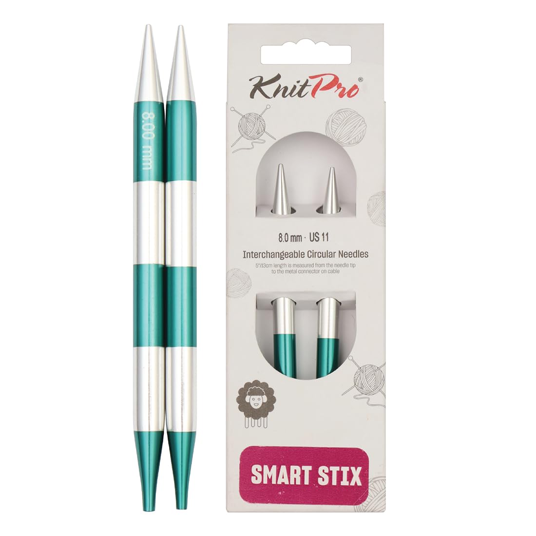 KnitPro Smartstix Interchangeable Circular Needles 5.5" (14cm) | 8.00mm