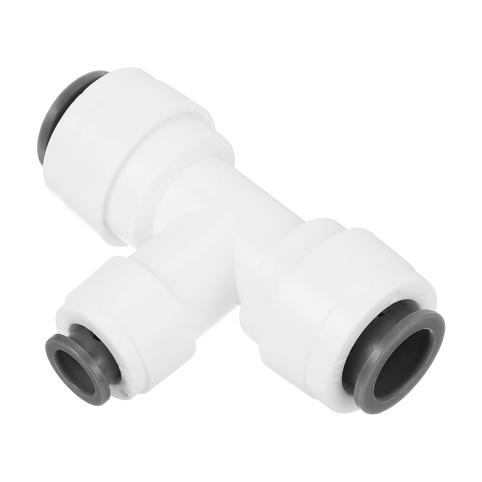 PATIKIL 3/8" x 1/4" Push to Connect Tee Fittings, T Shape Reducing Water Line Fitting for RO Water System, White