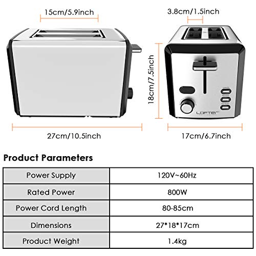 5 LOFTER+Stainless+Toasters+Settings+Removable