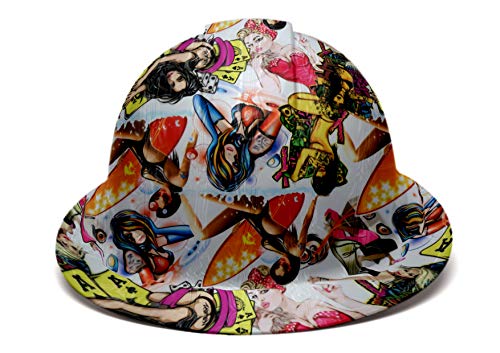 image for Full Brim Pyramex Hard Hat, Naughty Boy Lucky Lady Tattoo Design Safet