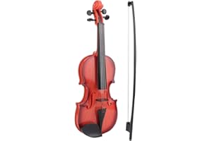 FASJ Kid Instrument, 15.4 X 5.3 X 2.2In Children Entertainment Toy Violin Toy, for Violin Beginners Children(Light Brown)