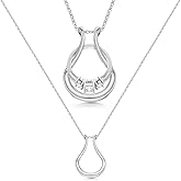 Emily C Ring Holder Necklace - Stainless Steel Necklace with Silver Finish - Engagement Gift for Doctors & Nurses - Silver Jewelry for Mom or Grandmother