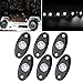 SUNPIE 6 Pods White Rock Lights 6000K Pure White Underglow Light Wheel Wheel Well Lights for Trucks Sedans Car ATV UTV SUV Golf Cart Trailer Motorcycles