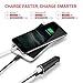 Car Charger Metal Black, MiCar 31.5W Dual USB Supporting Quick Charge 3.0 Safe Car Charger for iPhone 7Plus, iPad, Samsung Galaxy, Note, LG, Nexus and More