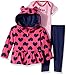 Gerber Baby Girls' 3 Piece Hooded Jacket, Bodysuit and Pant Set