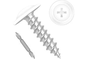 Etauwe #8 x 1/2" Truss Head Fast Self Tapping Screws, Alloy Steel Wood Screws, White Head, Full Thread, Screwdriver Bit Included, 100 PCS