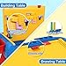 PANLOS Kids Activity Table Set-3 in 1 Luggage Learning Table and Building Brick Table with Storage Tight Fit and Compatible with All Major Brands for Kids 6 Years Old or Older