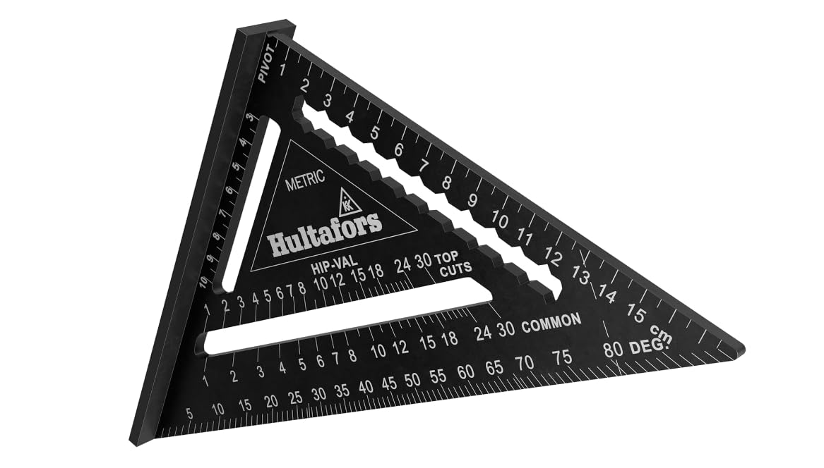 Hultafors 5-in-1 Try Square 180 mm - Carpenter's Square, CNC Milled Aluminium, Precision Tool with Conversion Table