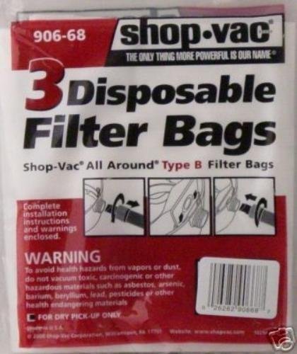 12 SHOP VAC Vacuum Bag Type-B 906-68 Genuine