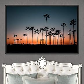 signwin Framed Canvas Wall Art Palm Tree Colorful...