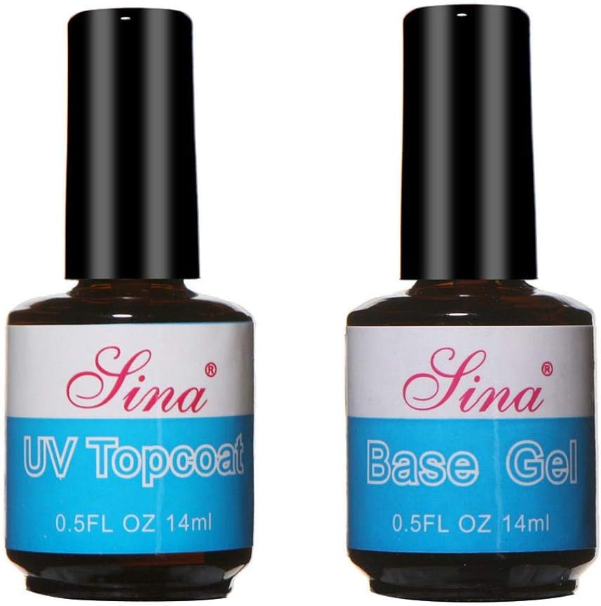 Dolloress Beauty Nail⭐Fina 14ML 2PC Top Coat + Base Coat UV Lamp or LED Lamp Nail Gel Polish Primer Nail Art