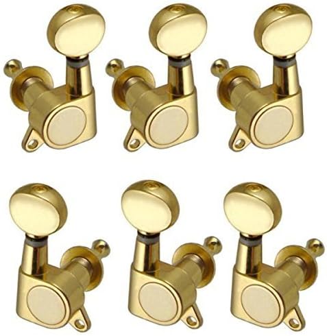 Kcopo Guitar Tuners Pegs Machine Heads Tuner with Tuning Peg Key Acoustic Guitar 6 Pieces Gold